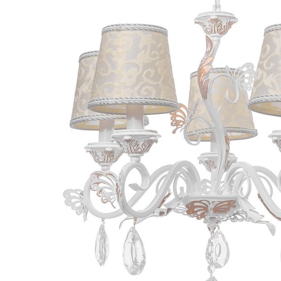 Люстра подвесная прованс с абажуром E14 40W WH (BKL-664S/5) | Зображення 3