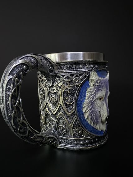 Кружка Вовк 400 мл — 3D келих із нержавіючої сталі та епоксидної смоли 400мл. | Зображення 2