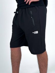 Мужские свободные легкие шорты до колен из плащевки SA395 цвет черный, размер 52/54