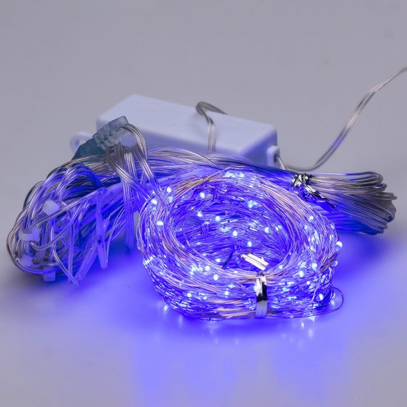 Гірлянда штора світлодіодна GarlandoPro Роса 200LED 3х2м 10 ліній 8 режимів гірлянда крапля роси Синій 173302BL | Зображення 1
