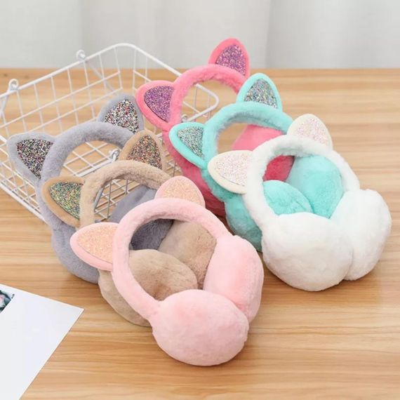 Наушники теплые с кошачьими ушками  Мятный  One Size (407) | Зображення 4