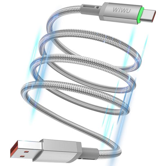Дата кабель WIWU C082 Maglink USB to Type-C 60W (1m) Grey | Зображення 3