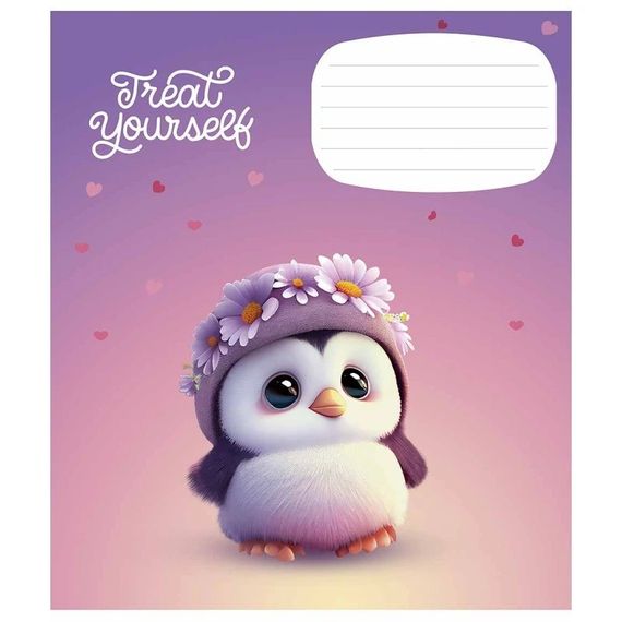 Тетрадь ученическая "Cute little animals" 012-3333K-4 в клетку, 12 листов