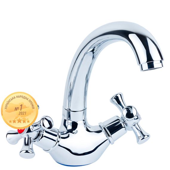 Змішувач PL 1/2 "для кухні гусак короткий вухо на гайці AQUATICA (PL-4B355C) 9777100