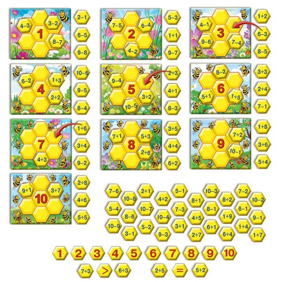 Детская настольная игра "Учимся считать с пчелками" 82586 на укр. языке | Зображення 2