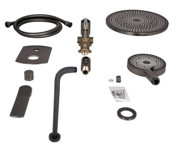 Душова система універсальна Qtap Slavonice Gunmetal Black PVD прихованого монтажу QTSLA113GMB45899 | Зображення 2