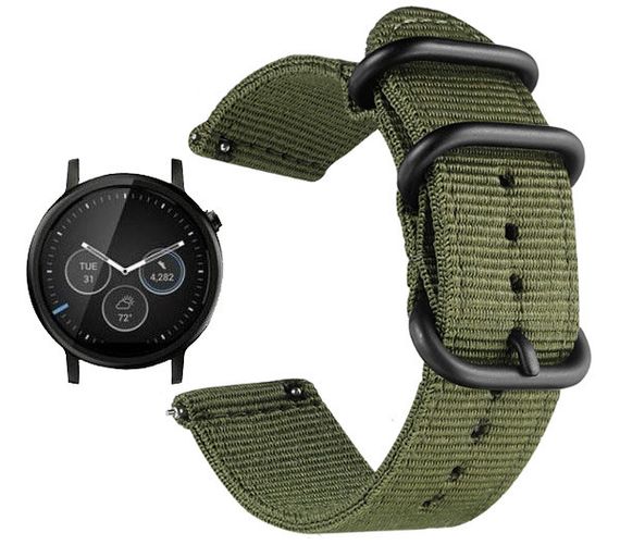 Нейлоновий ремінець Primo Traveller для годинника Motorola Moto 360 2nd gen (42 mm ) - Army Green