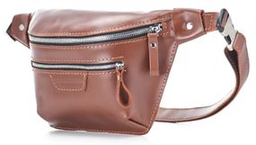Шкіряна поясна сумка Skin and Skin Bum Bag 30х17х8 см Коньячна (WB05CO)