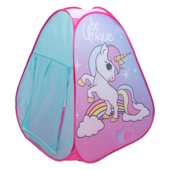 Палатка детская 80×80×100 см игровая палатка для девочек уличная с единорогом Розовая HP-S-2ND | Зображення 1