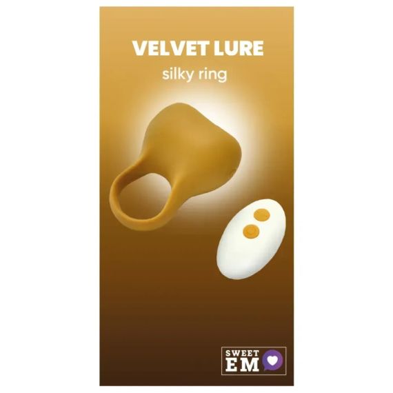 Ерекційне віброкільце Sweet Em Silky Ring з пультом, жовте, 7,6 х 5,7 см sexstyle