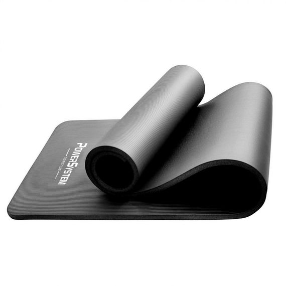 Килимок для йоги та фітнесу Power System PS-4017 NBR Fitness Yoga Mat Plus Black (180х61х1) | Зображення 1