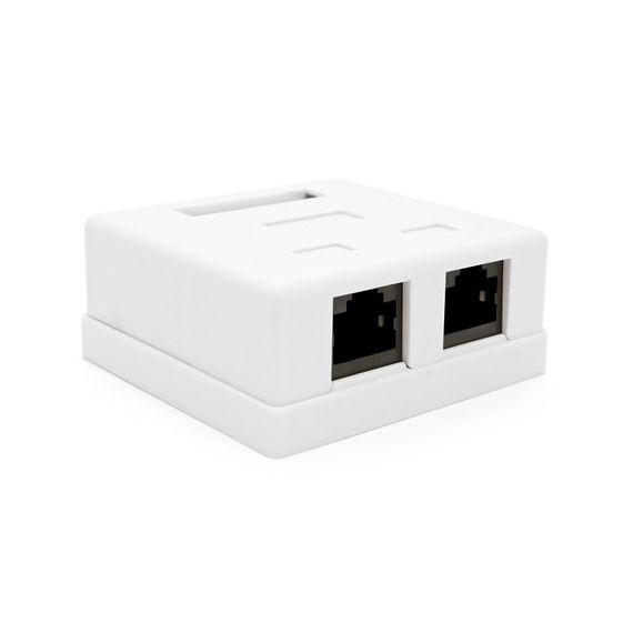 Розетка RITAR UTP 8P8C RJ45 2 порт Cat-6, накладна біла