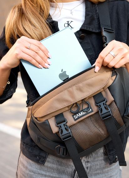 Большая женская поясная сумка бананка Sambag DynamicDart орех 38×21×7 см (80411119) | Зображення 3