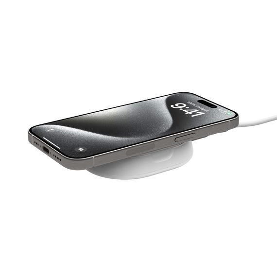 Зарядний пристрій Belkin бездротовий 15Вт Magnetic Stand Qi2, білий (WIA008BTWH) | Зображення 6