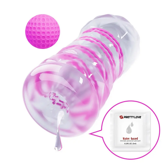 Мастурбатор із внутрішньою спіральною структурою і стимулювальною кулькою Pretty Love — Transparent masturbator Sex Aura | Зображення 2
