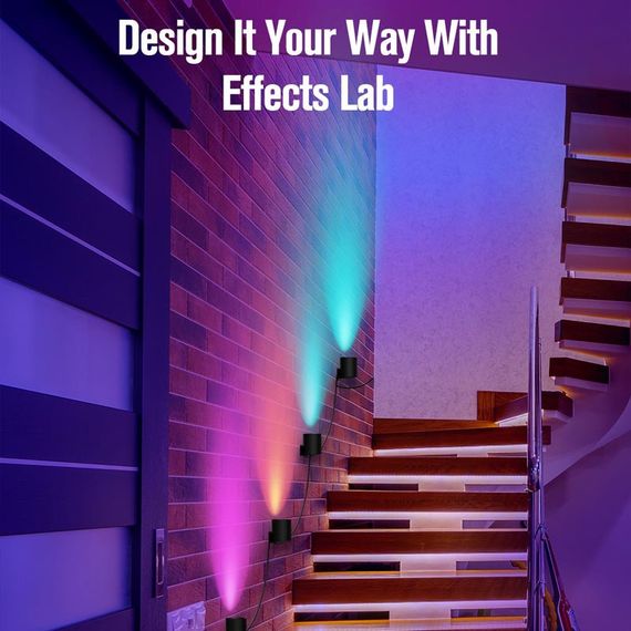 Настенная LED лампа RGB Intelligent wall lamp 4 pcs with Bluetooth European plug with app Black | Зображення 2