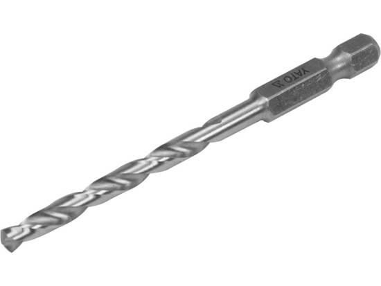 Свердло по металу YATO Польша: HSS6542, Ø=4.5мм, HEX-1/4", l=80/47мм, для нержав., конструкт., легов. стали