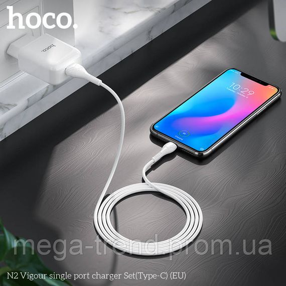 Адаптер мережевий Hoco Type-C cable Vigour N2 |1USB, 2.1A| (Safety Certified) | Зображення 6