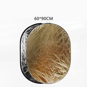 Відбивач 60*90 см 2 в 1 сріблястий/золотий для фото рефлектор