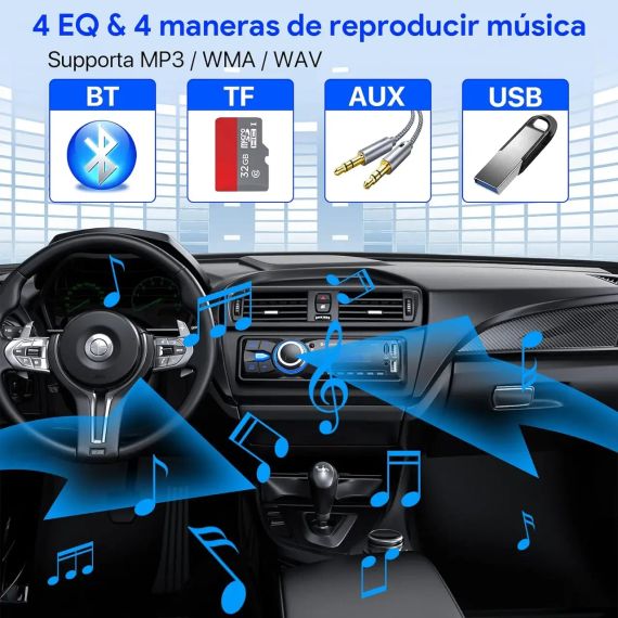 Автомобільна магнітола Chismos Coche Bluetooth N2215 з FM-радіо, USB, AUX, пультом ДУ | Зображення 5