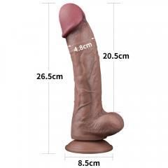 Фалоімітатор - Dual-Layered Silicone Cock 10.5" Brown #2 Sex Aura | Зображення 1