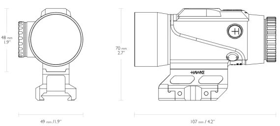 Приціл призматичний Hawke Prism Sight 6x36 сітка 5,56 BDC Dot | Зображення 3