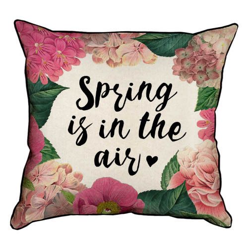 Подушка з мішковини Spring is in the air 45x45 см (45PHB_20F006)