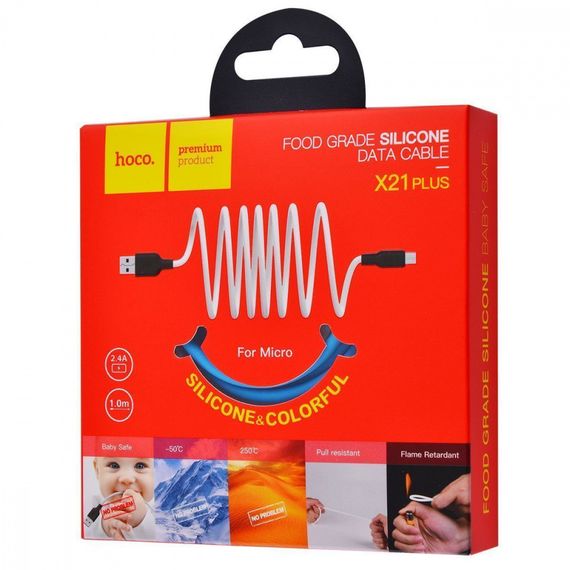 Кабель Hoco X21 Plus Silicone Micro USB (2m) | Зображення 1