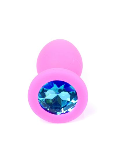 Анальна пробка - Jewellery Silicone Pink Plug S Light Blue | Зображення 3