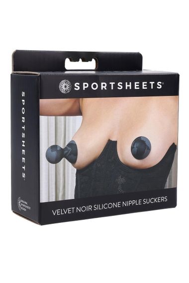 Вакуумні помпи для сосків Sportsheets Velvet Noir силіконові, чорні, 2 шт sexstyle | Зображення 5