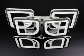 Люстра світлодіодна стельова LED світильник для квартири на стелю лед з пультом 25750 Хром 11х43х43 см.