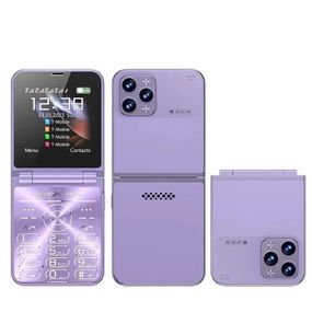 Кнопочный мобильный телефон раскладушка AIEK I15 Max на 4 сим карты Phiolet