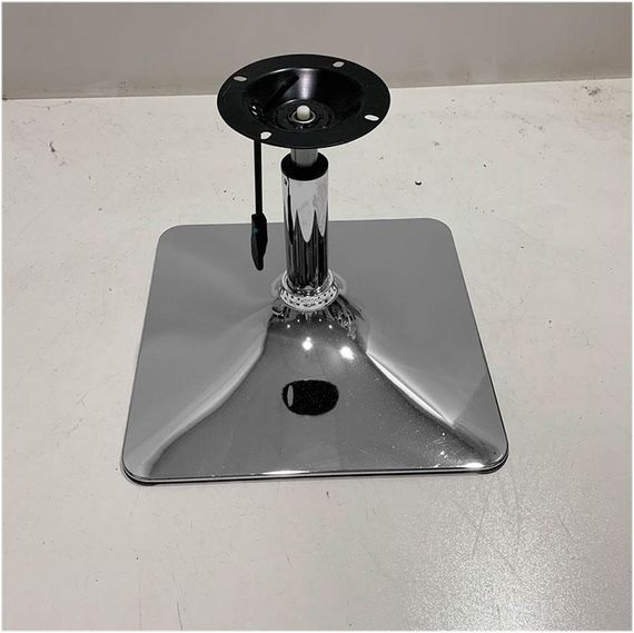 Стілець на хромованій квадратній платформі з регулюванням висоти сидіння Torino 4CH-Base Шкірзам чорний | Зображення 1