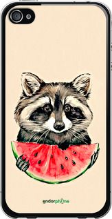Чохол на iPhone 4s Єнотик з кавуном "4605t-12-2448"