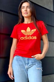 Жіноча футболка з надписом "Adidas" Носи своє 44 Червоний (р-609272-О-14)
