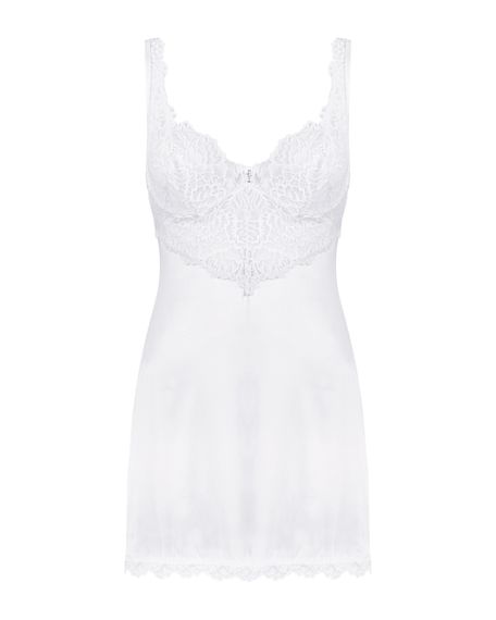 Сорочка Obsessive Amor Blanco chemise Белый S/M | Зображення 6