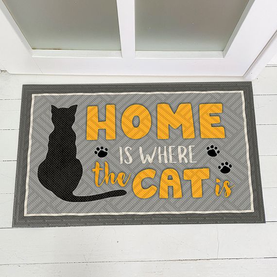 Коврик придверный с принтом Home is where the cat is 45x75x0,4 см (KOV_20S050)