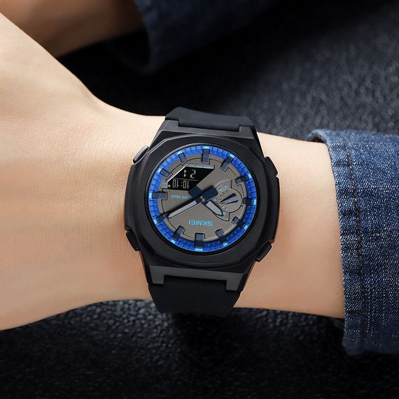 Чоловічий годинник Skmei 2091BKBUBK Black-Blue-Black | Зображення 2
