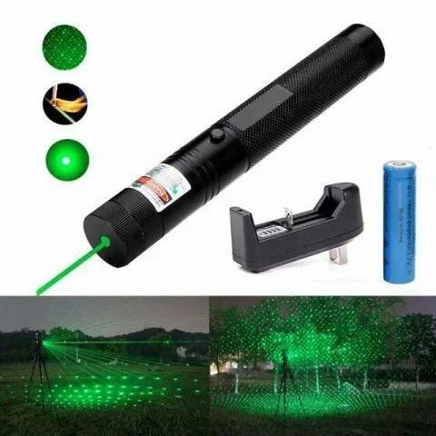 Указка laser 303 green, лазерна указка з насадками, зелений промінь EL -1167 (303) | Зображення 8