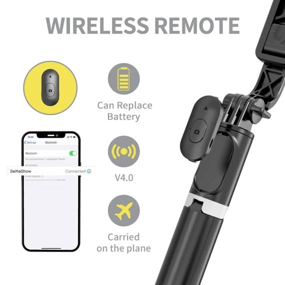 Селфі палиця, трипод, підставка для селфі SelfieShow Selfie Stick Tripod, Штатив selfie stick, монопод | Зображення 4