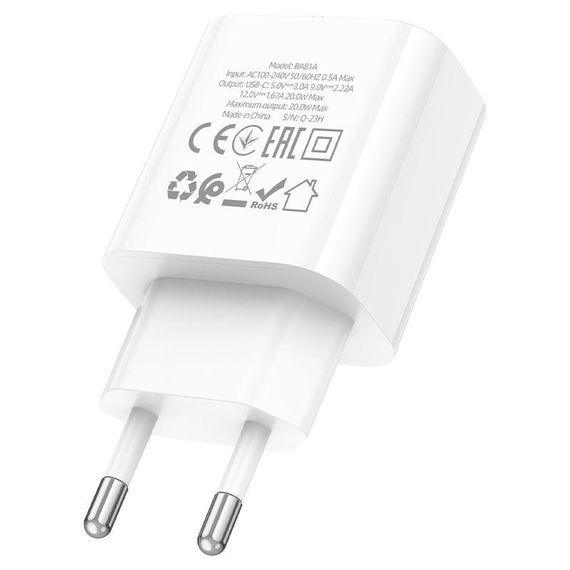 СЗУ BOROFONE BA81A, PD20W, 1xUSB-C, 20W, White | Зображення 4