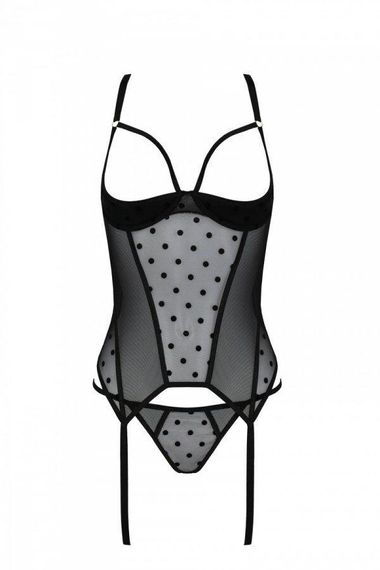 Корсет Passion MARINA CORSET, XXL/XXXL, black, с открытыми чашками sexstyle | Зображення 2