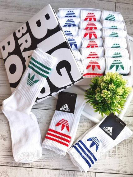 Шкарпетки високі Adidas різні кольори, чоловічі шкарпетки Адідас різнокольорові, спортивні шкарпетки