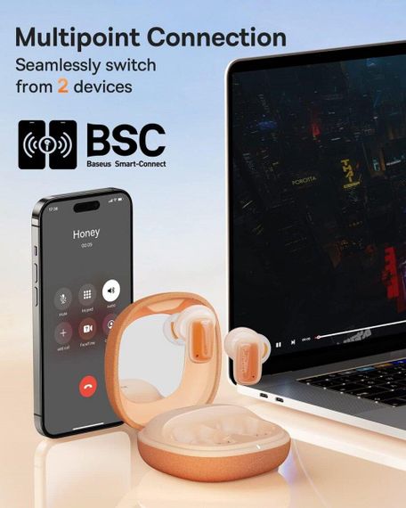 Бездротові навушники Baseus AirNora 2 True Wireless Earphones Gradient Orange | Зображення 4