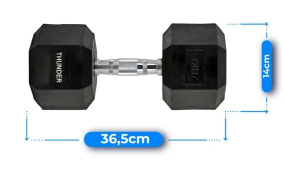 Гантель шестигранна Thunder 20 кг (HEXAGONAL-DUMBBELLS-20KG) | Зображення 4