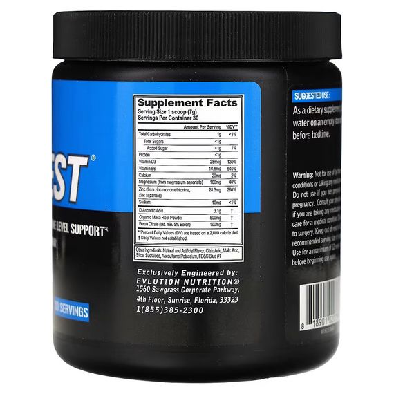 Для підтримки тестостерону Evlution Nutrition EVLTest 210 g (Blue Raz) | Зображення 1