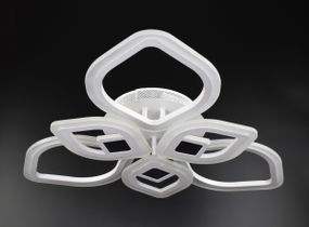 Люстра світлодіодна стельова LED світильник для квартири на стелю лед з пультом 26036 Білий 10х60х60 см.