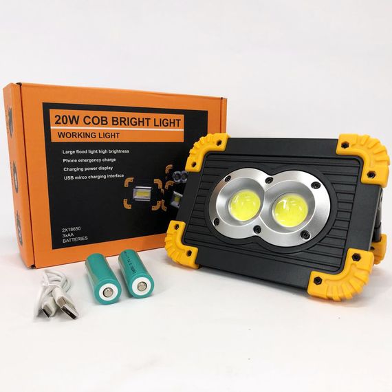 Светодиодные переносные прожекторы X-Balog L802-20W-2COB+1W, Светодиодный аккумуляторный BP-685 led фонарь | Зображення 7