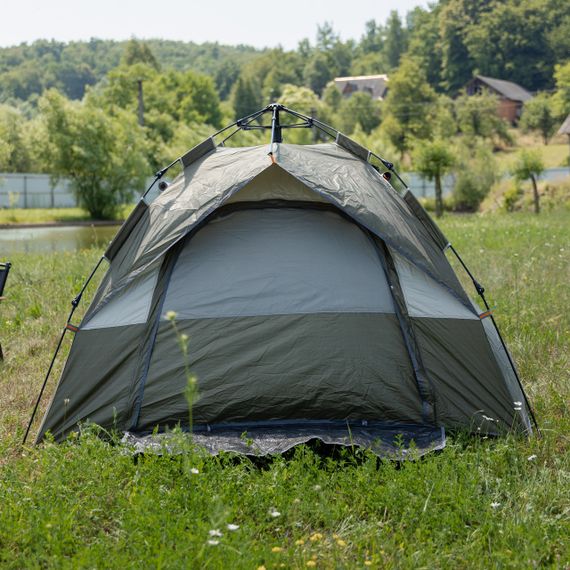 Палатка автоматическая трехместная 2*2 (м) кемпинговая LU-0016GR Хаки | Зображення 1