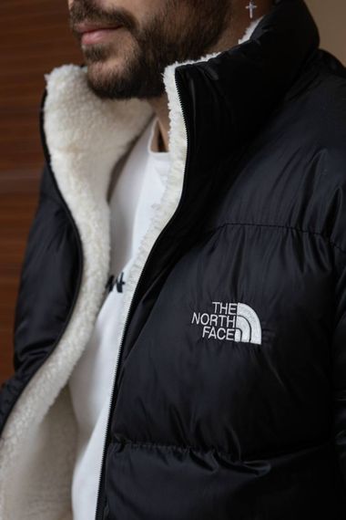 Двостороння куртка унісекс The North Face чорна плащівка та біла тедді | Зображення 8